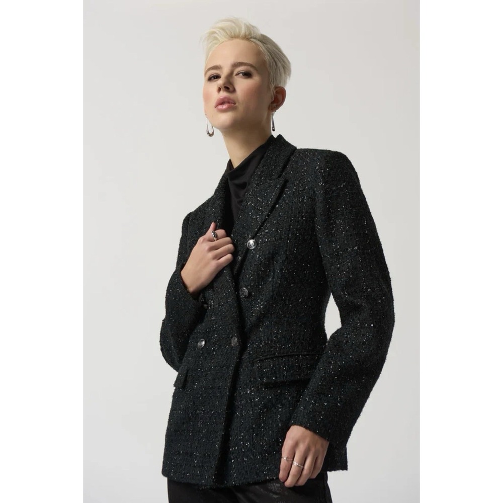 Joseph Ribkoff Boucle Blazer With Sparkling Threads US Size 8